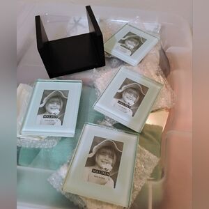 Malden Glass Coasters with Black Holder